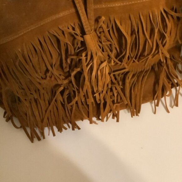 Retro Fringed Suede Hobo - Boho Hippie  Shoulder Bag. - Picture 6 of 7